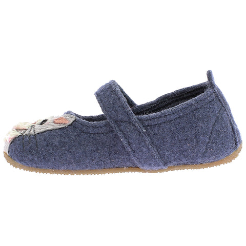 LIVING KITZBÜHEL Hausschuh 4209-549 in blue with adorable cat design