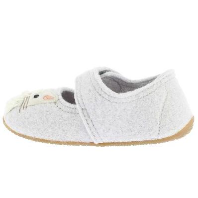 Soft and stylish indoor footwear in grey with charming cat motif