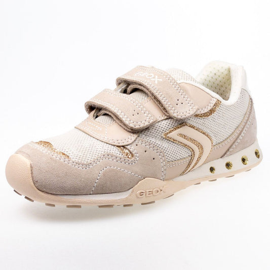 Stylish beige and gold GEOX Blinker Halbschuh JOCKER J72G2A for kids