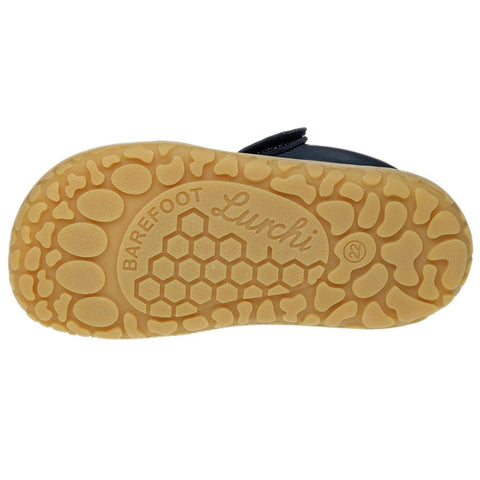 Box packaging of LURCHI Barfuß Halbschuh NAEL 50017-02 with detailed product information and sizing guide