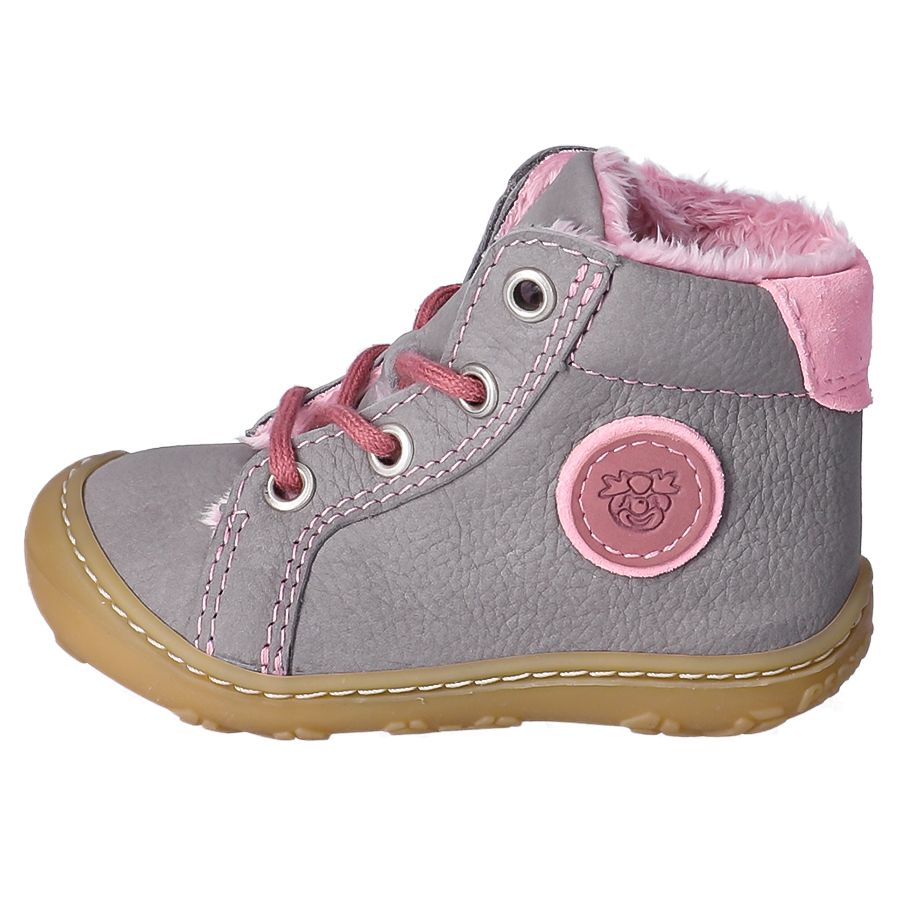RICOSTA Knöchelschuh GEORGIE in grau and rosa for girls with lace-up design and supportive ankle
