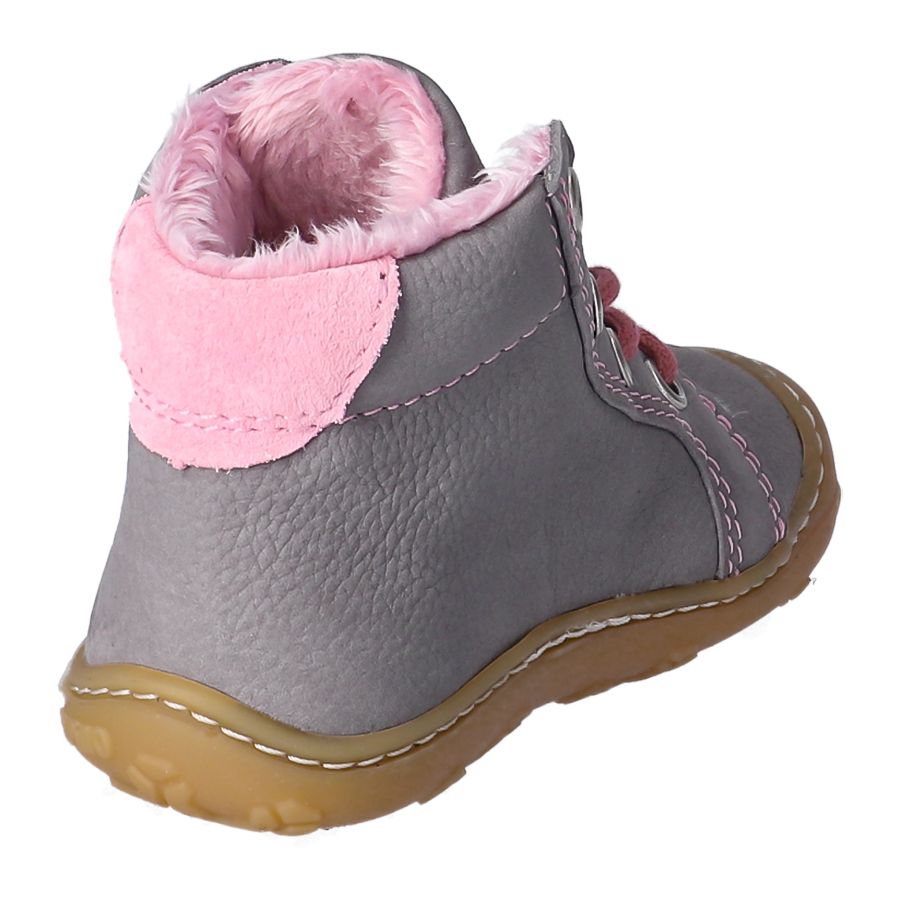 Fashionable RICOSTA Knöchelschuh GEORGIE in gray and pink with leather upper and comfortable fit