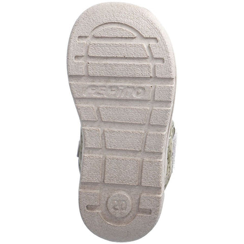 Pair of RICOSTA Halbsandale KASI in eukalyptus, displayed in a retail store