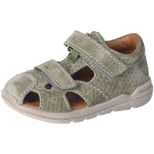 RICOSTA Halbsandale KASI in eukalyptus color, front view, on white background