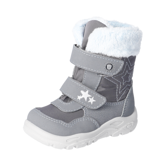 RICOSTA SYMPA-TEX Stiefel FINJA in grey and ice blue with star design, a high-quality and stylish waterproof boot for girls