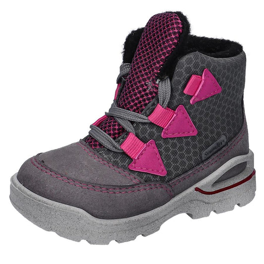 RICOSTA SYMPA-TEX Knöchelschuh EMIL - grau - fuchsia kids ankle boot in grey and fuchsia with durable rubber sole and waterproof SYMPATEX membrane 