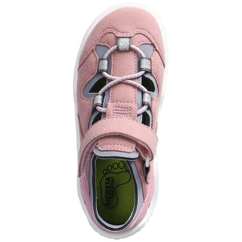 RICOSTA Barfußschuh Halbsandale JEFF in altrosa and grau, a comfortable and stylish barefoot sandal for kids