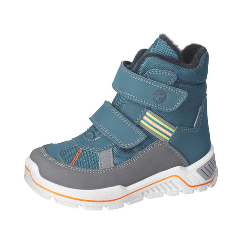 RICOSTA SYMPA-TEX Stiefel GABRIS in petrol, grey, and orange colors, perfect for outdoor activities and wet weather conditions