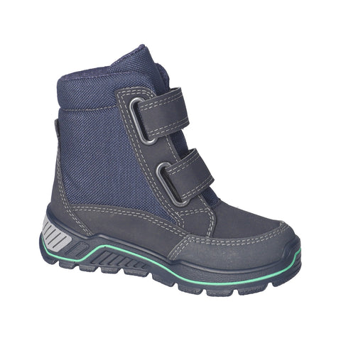 RICOSTA SYMPA-TEX BLINKER Stiefel GRISU - navy / schwarz / jeans - Drache - High-quality waterproof boots for kids featuring a navy, black, and denim dragon design