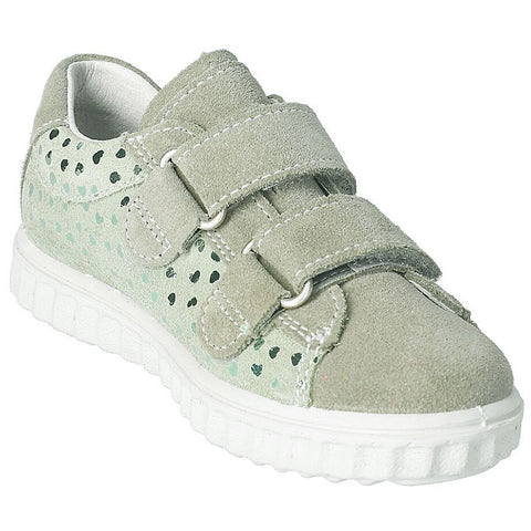 RICOSTA Halbschuh JULIA in eukalyptus color with white polka dots, a comfortable and stylish option for everyday wear