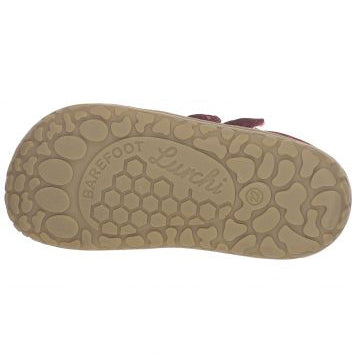 LURCHI Barfuß Knöchelschuh NINO 50023-43 - bordeaux side view of the comfortable and stylish barefoot ankle shoes for kids