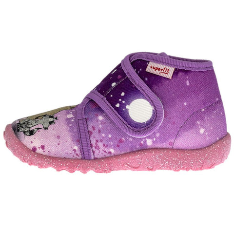 Adorable pink SUPERFIT Hausschuh SPOTTY 9253-85 featuring cute forest animals design