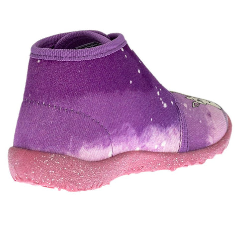 Adorable pink SUPERFIT Hausschuh SPOTTY 9253-85 featuring woodland animals, perfect for cozy indoor wear