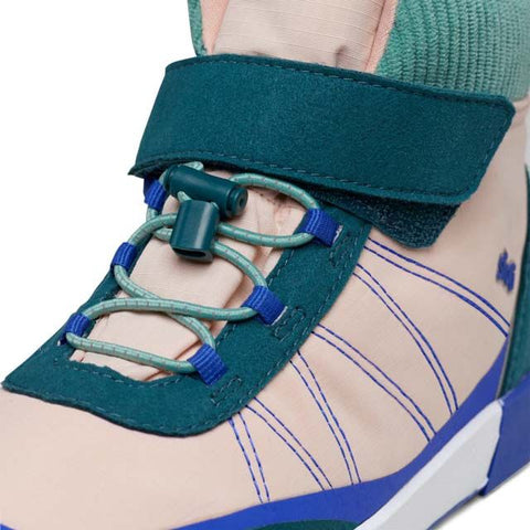 Pair of SFOLI TEX Knöchelschuh TREKKI shoes in pink and petrol