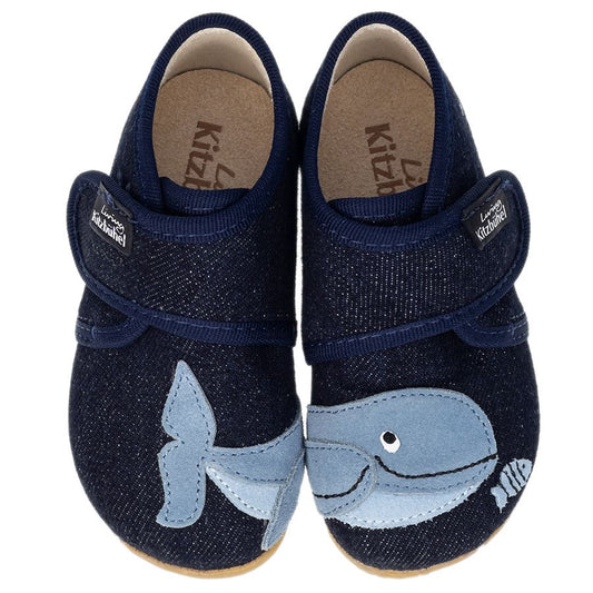 LIVING KITZBÜHEL Hausschuh 4105-590 - jeans - Wal: Cozy and stylish denim slipper with a wool lining for ultimate comfort