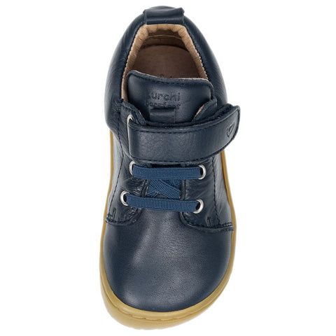 Pair of LURCHI Barfuß Halbschuh NAEL 50017-02 shoes in dark blue and royal blue color on a white background