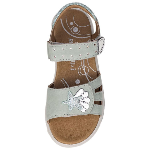 RICOSTA Sandale SARA in mint color, featuring a stylish design with a shell motif, perfect for summer outings and beach days