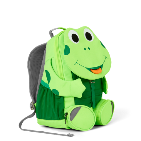 Colorful AFFENZAHN Rucksack GROSSER FREUND featuring a vibrant neon green frog design