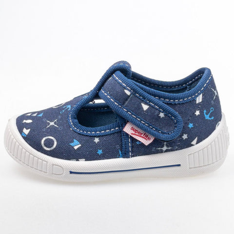 Comfortable navy blue SUPERFIT Hausschuh BULLY 265-80 with a maritim design