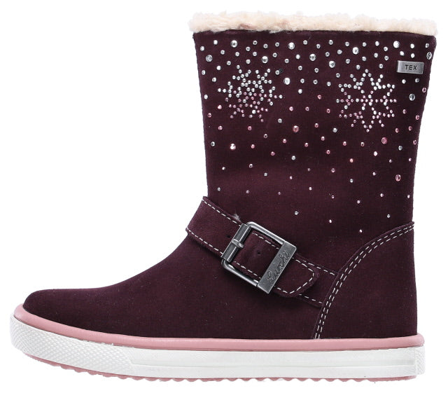 Stylish burgundy LURCHI TEX Stiefel SAVI 13697-23 with sequins, perfect for any occasion