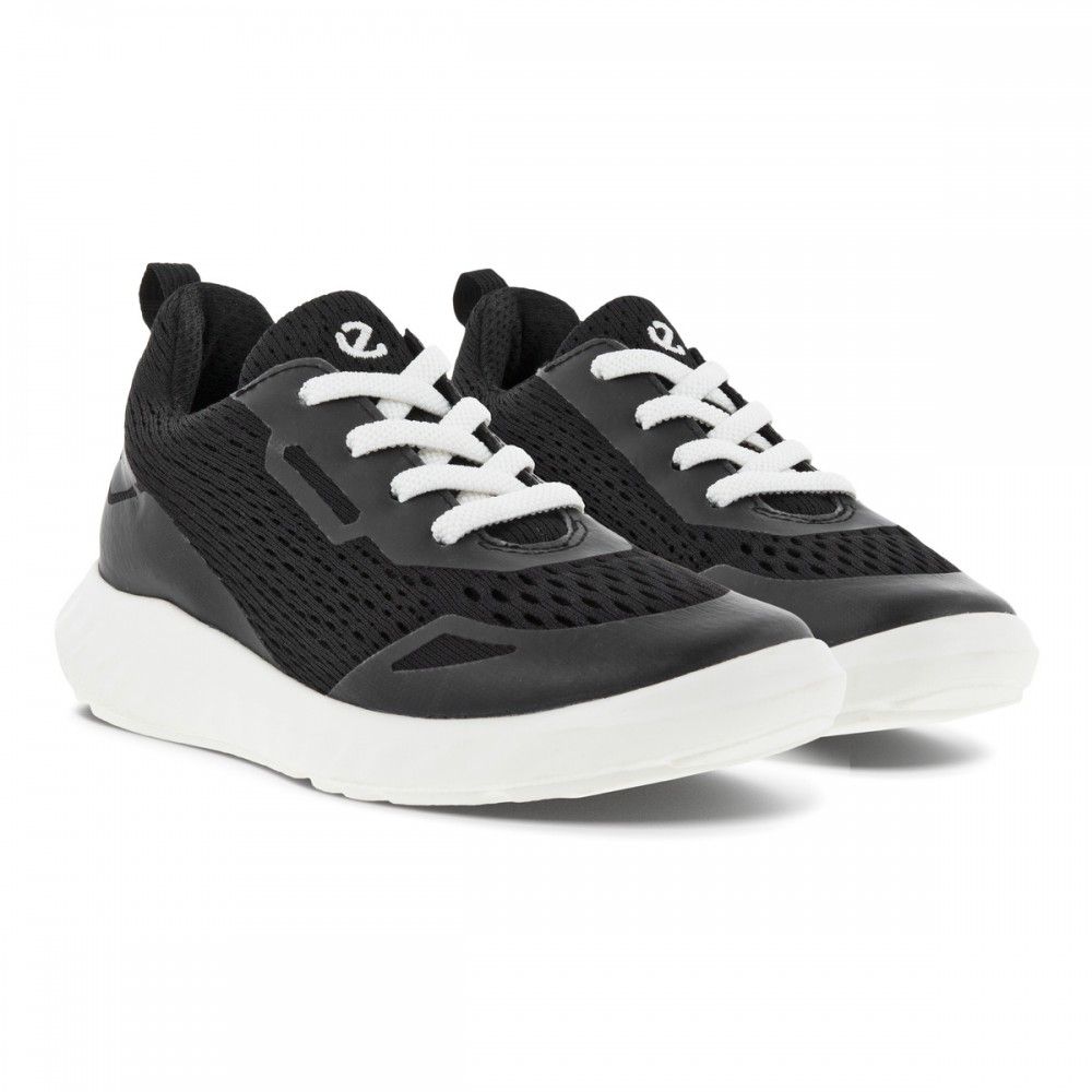 Black and white ECCO SP1 Lite 712792-00101 half shoe, ideal for casual wear and everyday comfort