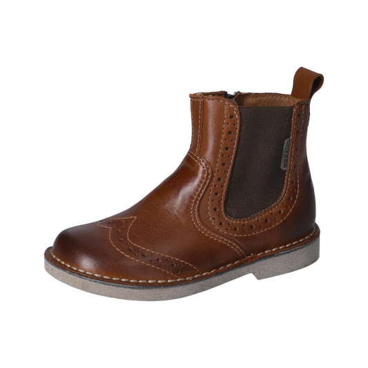 RICOSTA Stiefelette DALLAS - cognac in brown leather with laces and side zipper