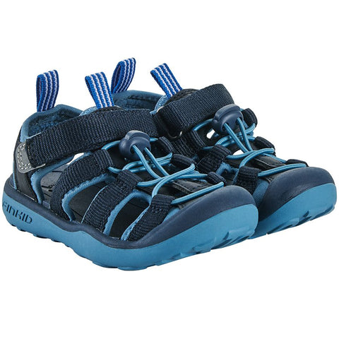 Children's FINKID Halbsandale PELTO 7332046 in navy and petrol colors, designed for outdoor play and adventure