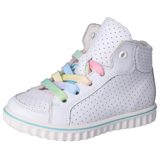 RICOSTA Knöchelschuh JOYCE in white with rainbow accents, waterproof and stylish