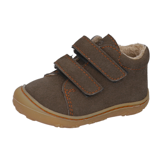 RICOSTA Halbschuh CRUSTY in dark brown and orange, a comfortable and durable shoe for boys