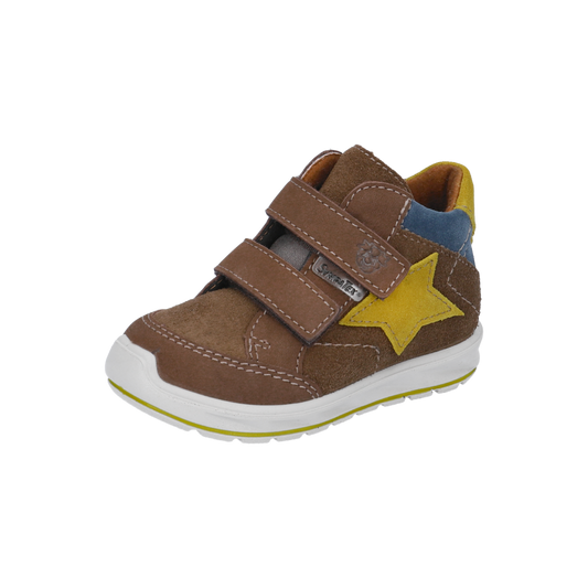 RICOSTA SYMPA-TEX Knöchelschuh KIMI in brown and yellow with star design