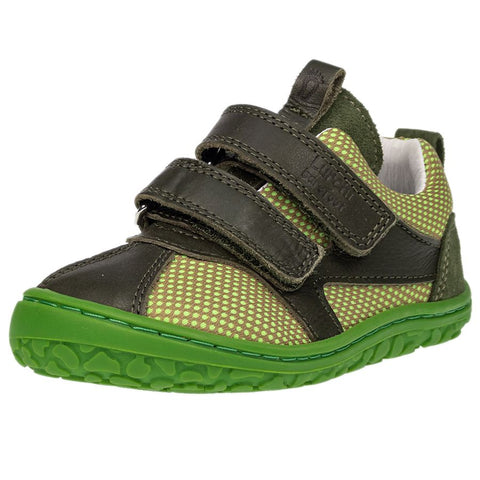 LURCHI Barfuß Halbschuh NEVIO 50001-26 in olive with neon green accents, a comfortable and stylish choice for barefoot walking