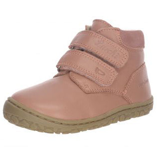 LURCHI Barfuß Knöchelschuh NINO 50023-49 - altrosa for girls in size 28 with flexible sole and velcro strap