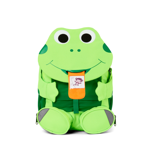 Green AFFENZAHN Rucksack GROSSER FREUND - FROSCH NEON with cute frog design, perfect for kids