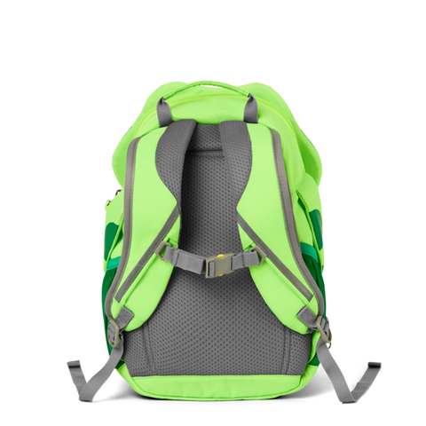 Green and neon yellow AFFENZAHN Rucksack GROSSER FREUND featuring a cute frog design