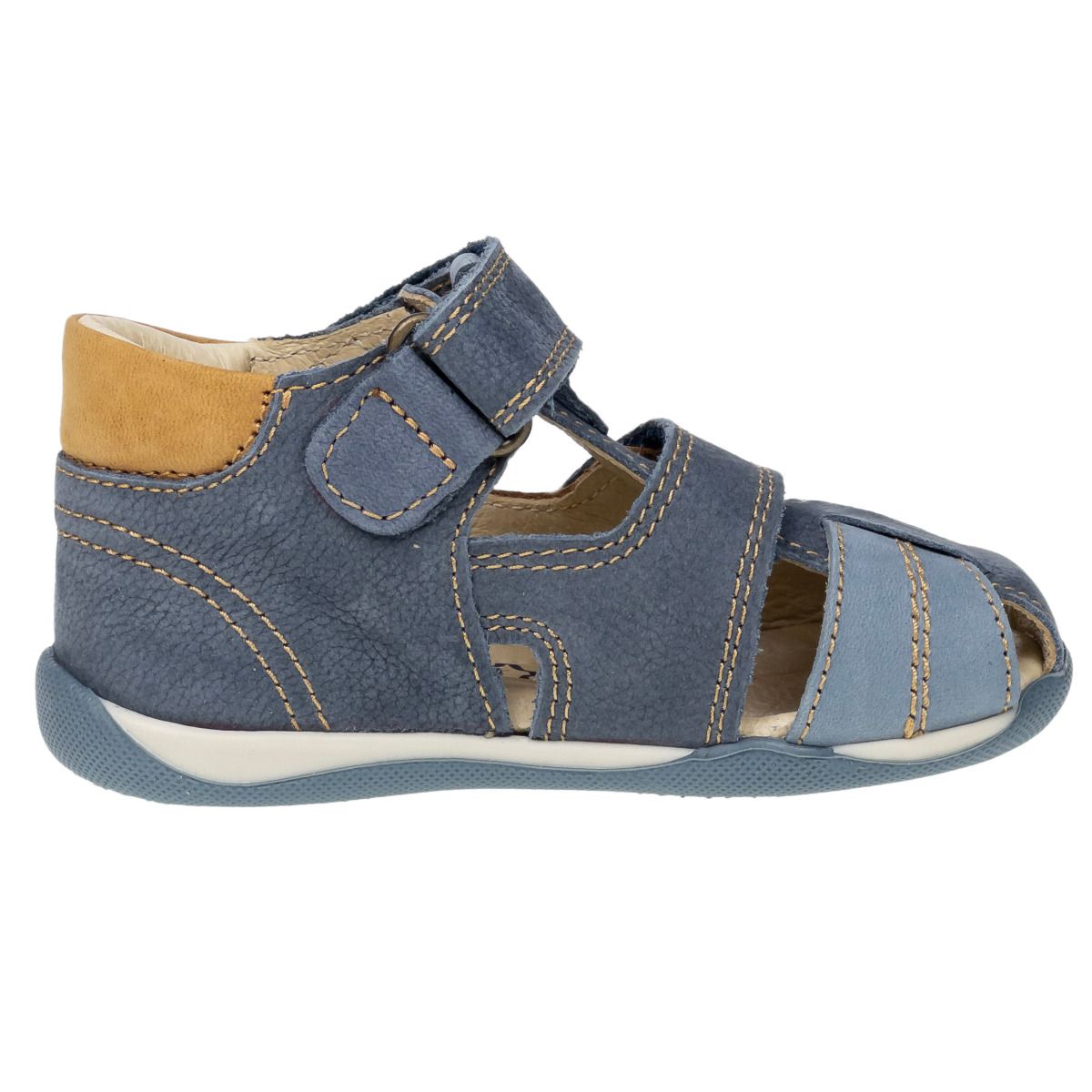 PRIMIGI Halbsandale 19106-00 in blue and curry colors, comfortable and stylish