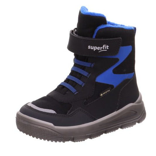 High-performance SUPERFIT GORE-TEX Stiefel MARS 9087-00 in sleek black and blue colorway, perfect for outdoor adventures and tough conditions