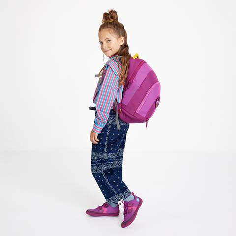 Colorful AFFENZAHN Abenteuerrucksack DAYDREAMER featuring a whimsical bird design and adjustable straps for kids' outdoor adventures