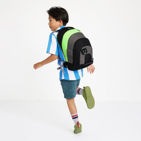 A black and purple AFFENZAHN Abenteuerrucksack DAYDREAMER - PANTHER backpack with cute animal design