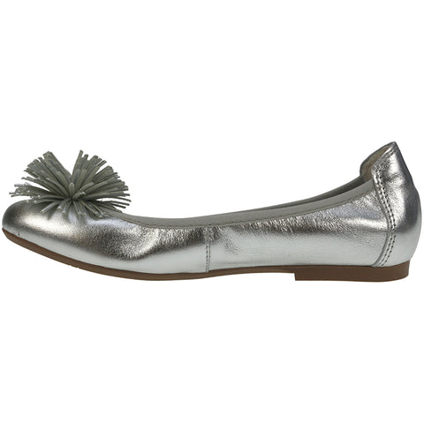 ACEBO'S Ballerina 5907 II - silber: Elegant silver ballet flats with intricate detailing and comfortable design for all-day wear