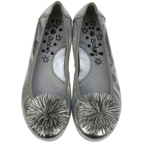 ACEBO'S Ballerina 5907 II in silber, a sleek and stylish women's ballet flat with metallic finish and comfortable design for everyday wear