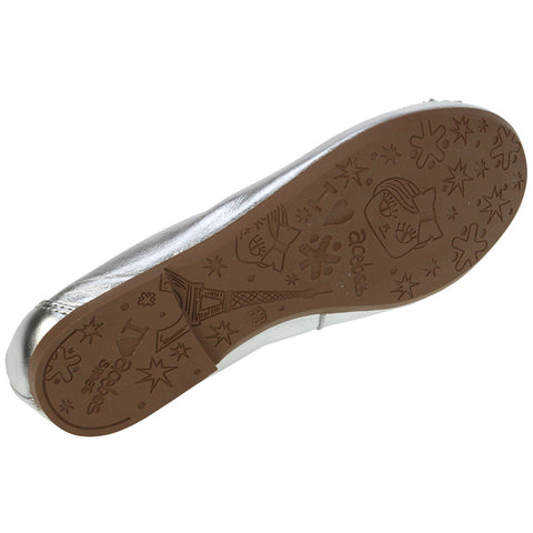 Shiny silber ACEBO'S Ballerina 5907 II, a fashionable and comfortable women's ballet flat perfect for casual and formal occasions