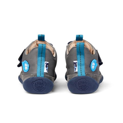 Durable and high-quality AFFENZAHN Barfuß Halbschuh BUDDY BÄR in dark grey and dark blue