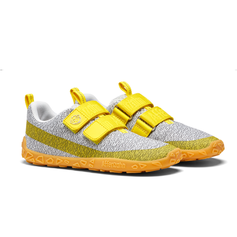 AFFENZAHN Barfußschuh VEGAN DREAM - kieselsteingrau - gelb