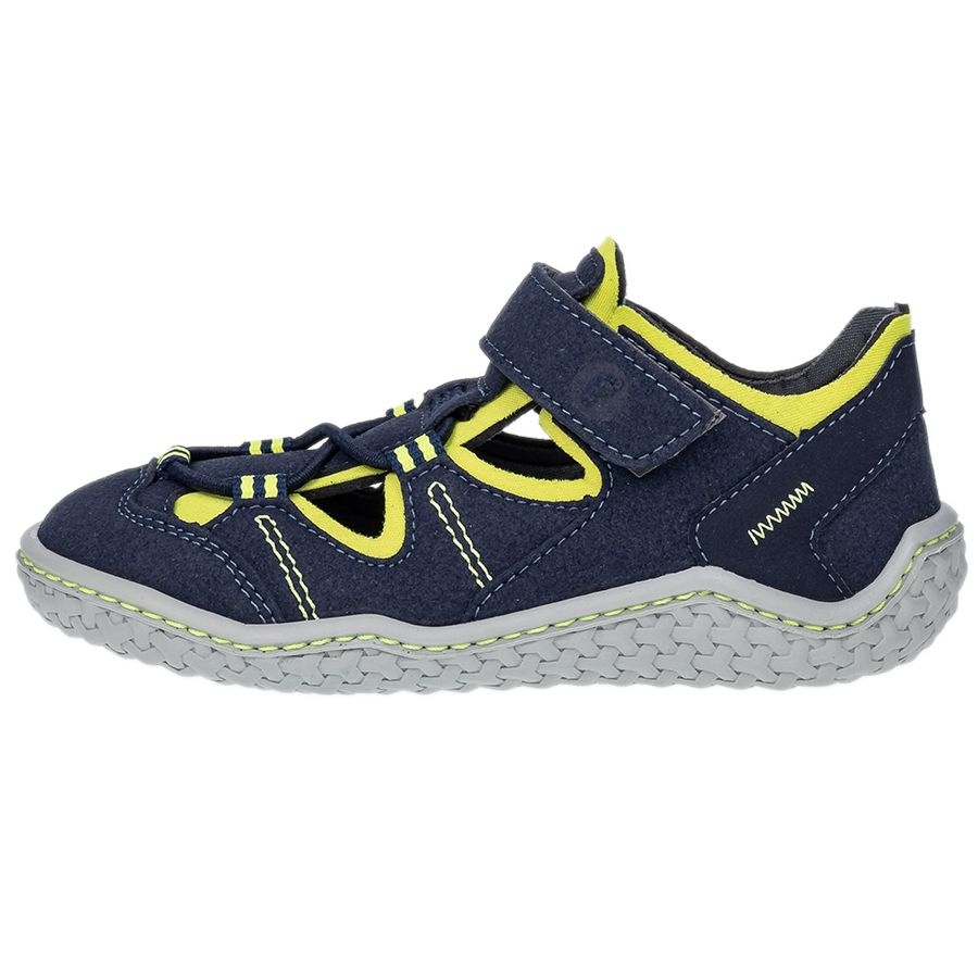 RICOSTA Barfußschuh Halbsandale JEFF in navy with neongelb accents, perfect for outdoor activities and summer adventures