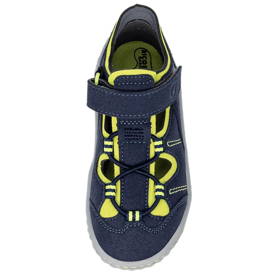 RICOSTA Barfußschuh Halbsandale JEFF - navy - neongelb: Comfortable and stylish navy and neon yellow half-sandal shoe