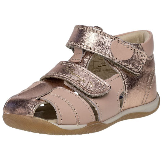 PRIMIGI Halbsandale 19107-22 - roségold - Front view of the stylish and comfortable girls' sandal in rose gold color with adjustable straps and durable construction