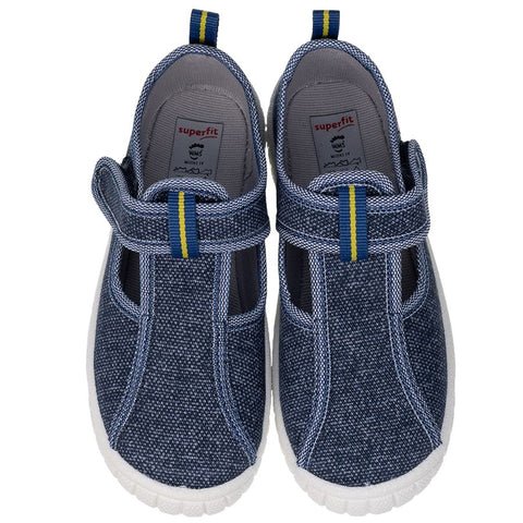 Superfit Hausschuh Bill 274-800 in blue and white mottled pattern, a comfortable and stylish slipper for indoor wear