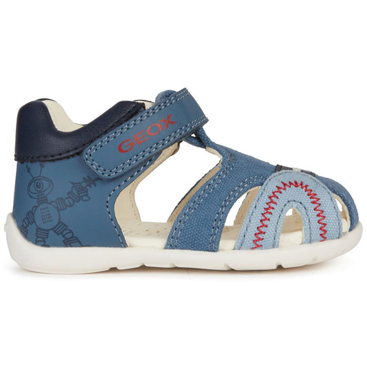 GEOX Halbsandale ELTHAN B151PS - jeans - navy - rot