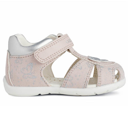 GEOX Halbsandale ELTHAN B251QC in pink and silver with cushioned insole