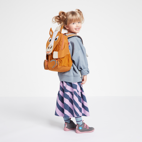 ###
Rucksack für Kinder mit großem Pferd-Design und verstellbaren Trägern